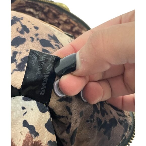 Sharif Womens Shoulder Handbag Green Leopard Print Leather satchel hobo Purse - Picture 9 of 15